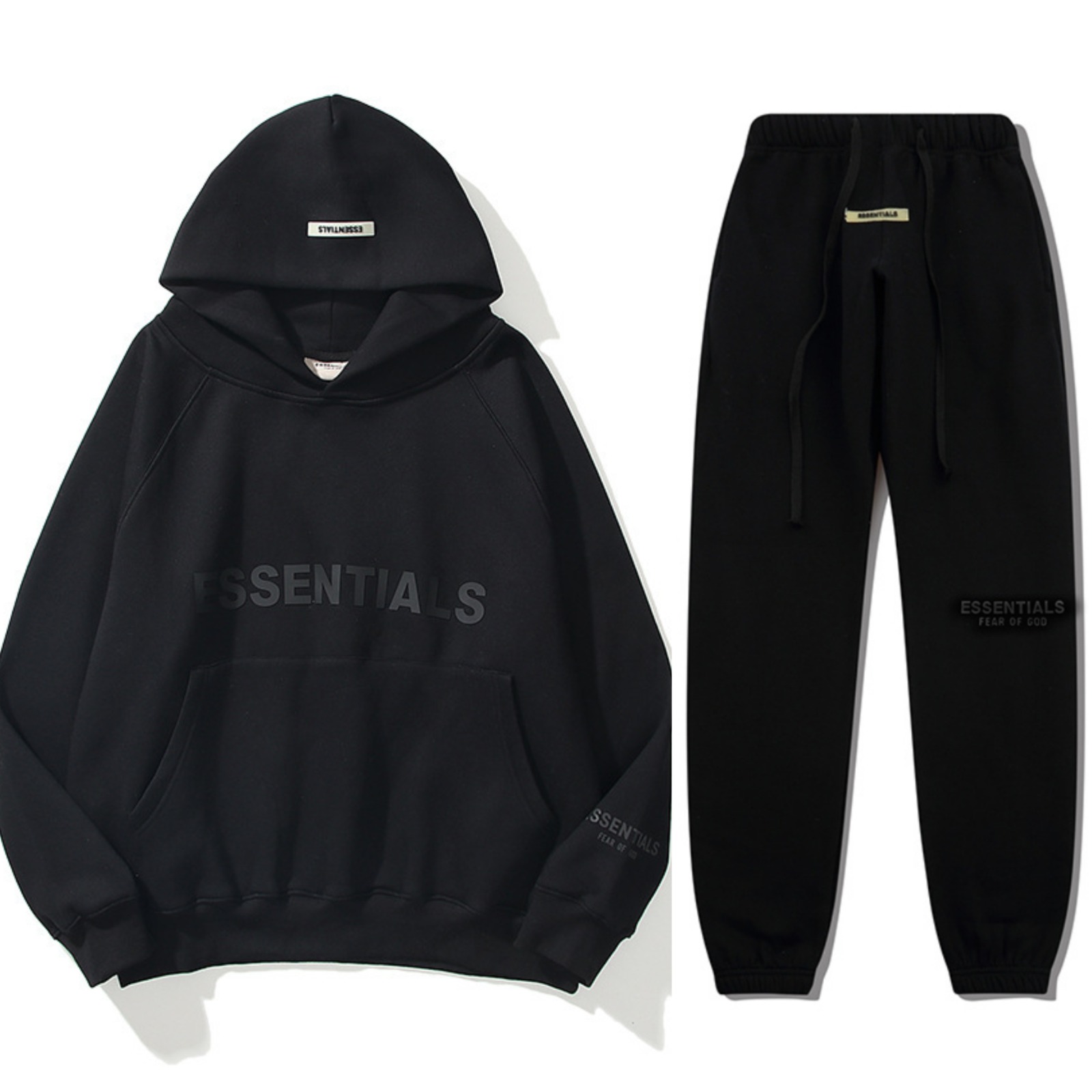 Fear Of God Essential Tracksuit Oversized Black Fear Of God Essential Tracksuit Oversized Black