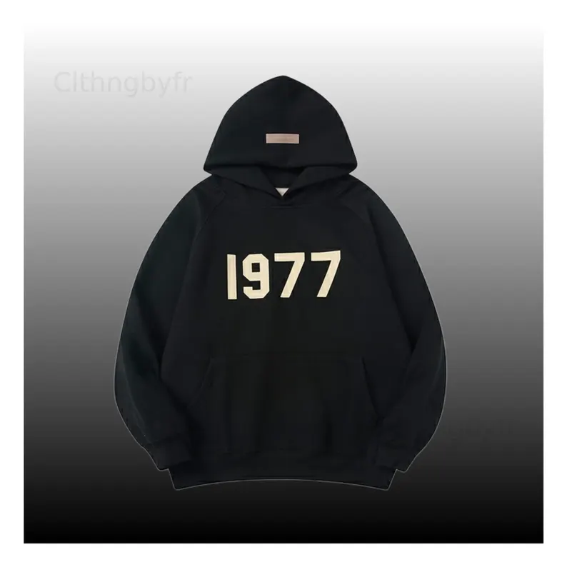 Essentials 1977 Pullover Hoodie Black Essentials 1977 Pullover Hoodie Black